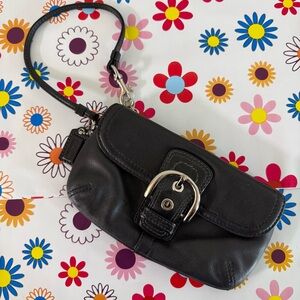 Coach Soho Black Leather Wristlet Wallet. Like new condition!